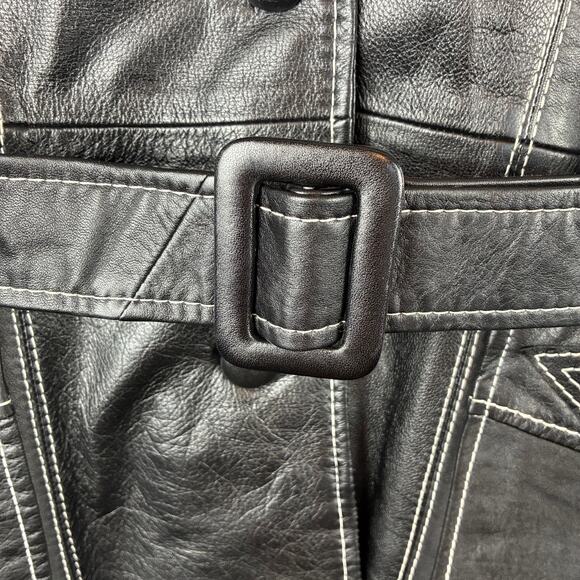 VTG 70s Suburban Internat'l Leather Coat Black Small Western Cowgirl Country - Picture 6 of 16